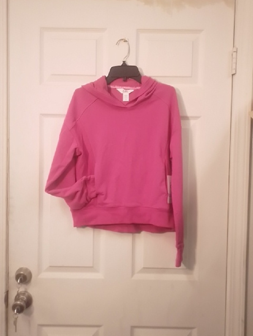 Athleta Girl Power Of She Pink Hooded Pullover Sweatshirt L/12  A52